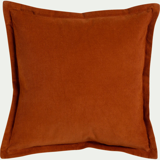 TAM - Coussin bicolore en velours côtelé 45x45cm - brun rustrel
