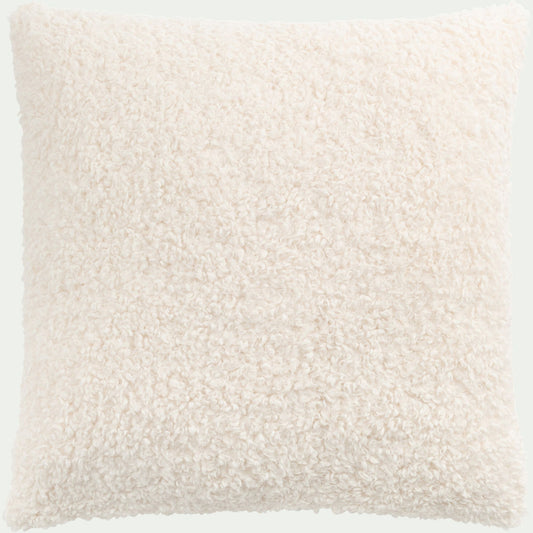 TEXEL - Coussin effet moutonné synthétique 45x45cm - blanc