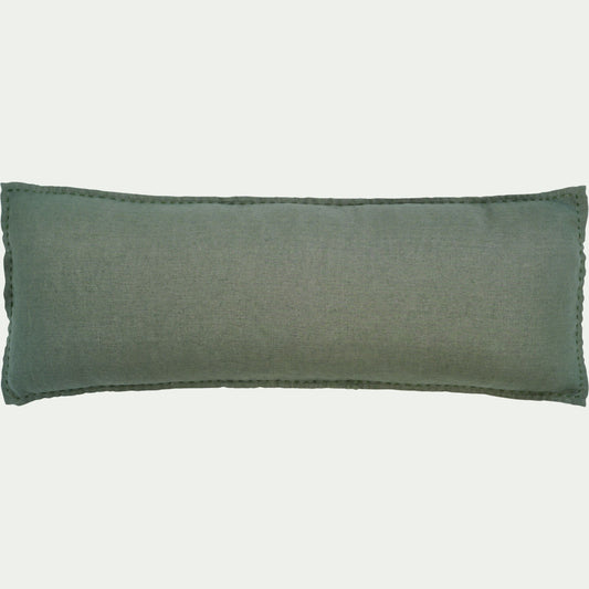 VINON - Coussin en lin lavé 30x80cm - vert cèdre