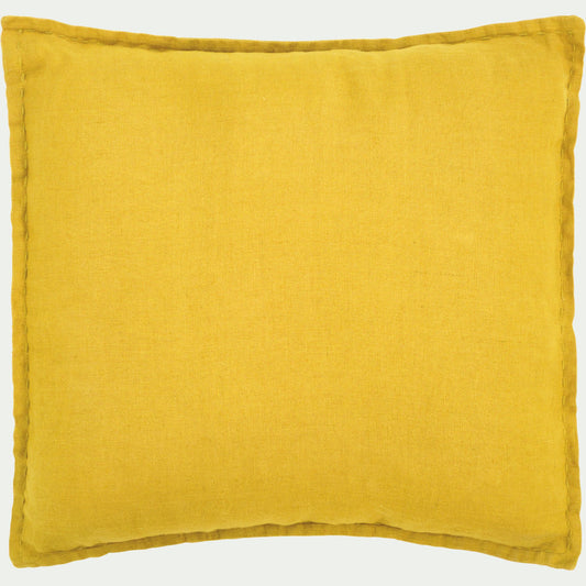 VINON - Coussin en lin lavé 45x45cm - jaune archillea