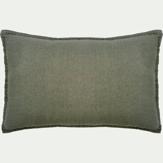 VINON - Coussin en lin lavé 40x60cm - vert cèdre