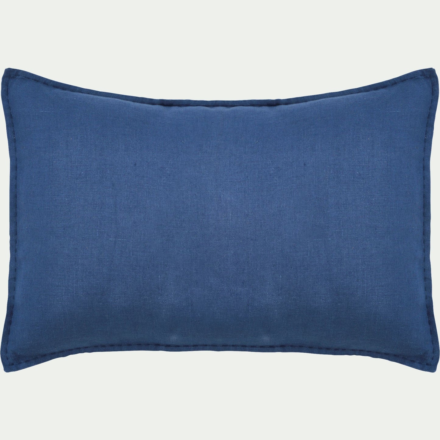 VINON - Coussin en lin lavé finition surpiqure 40x60cm - bleu
