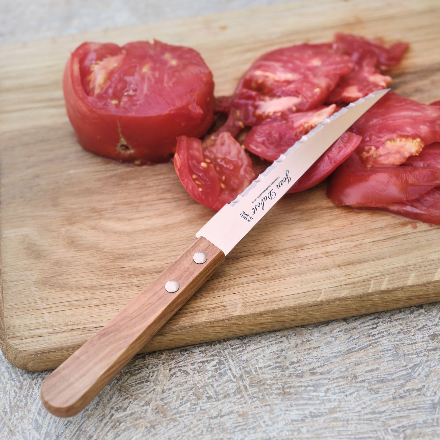 TRADITION - Couteau à steak en inox et bois d'olivier 23cm - naturel