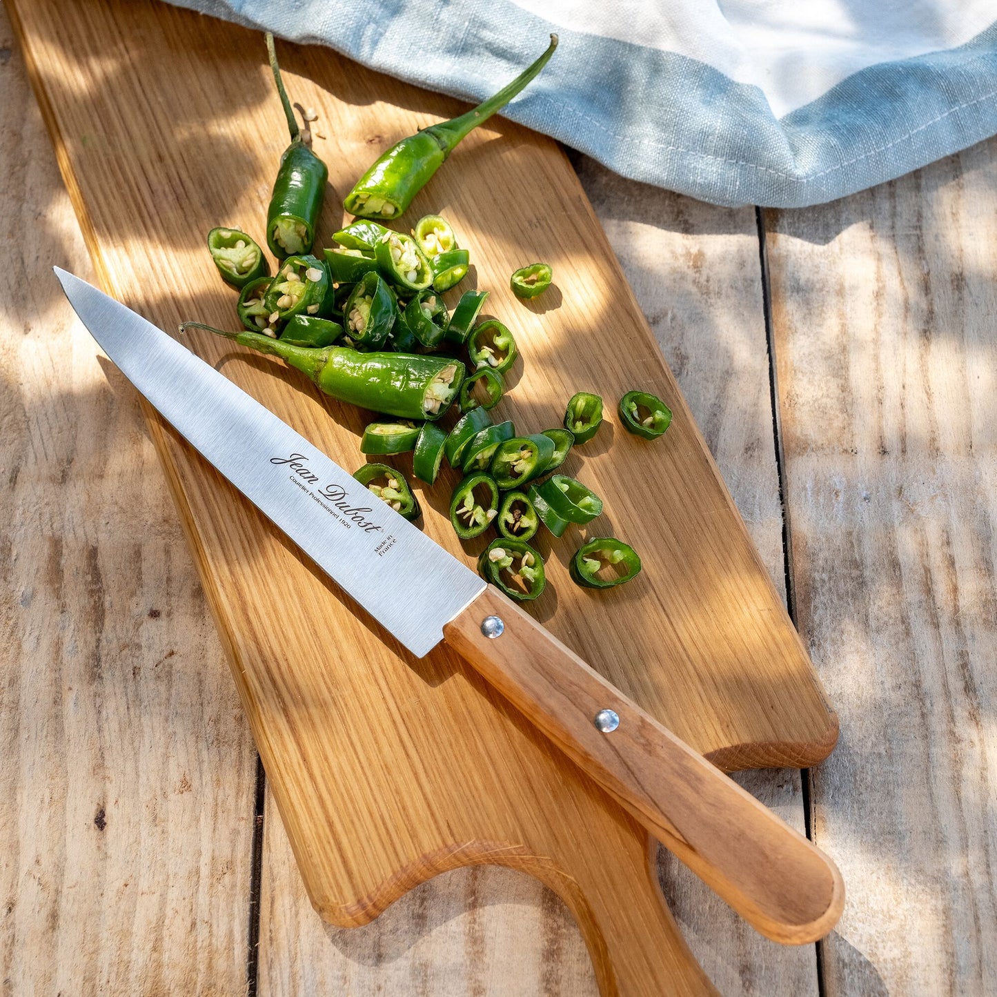 TRADITION - Couteau de cuisine en inox et bois d'olivier 28cm - naturel