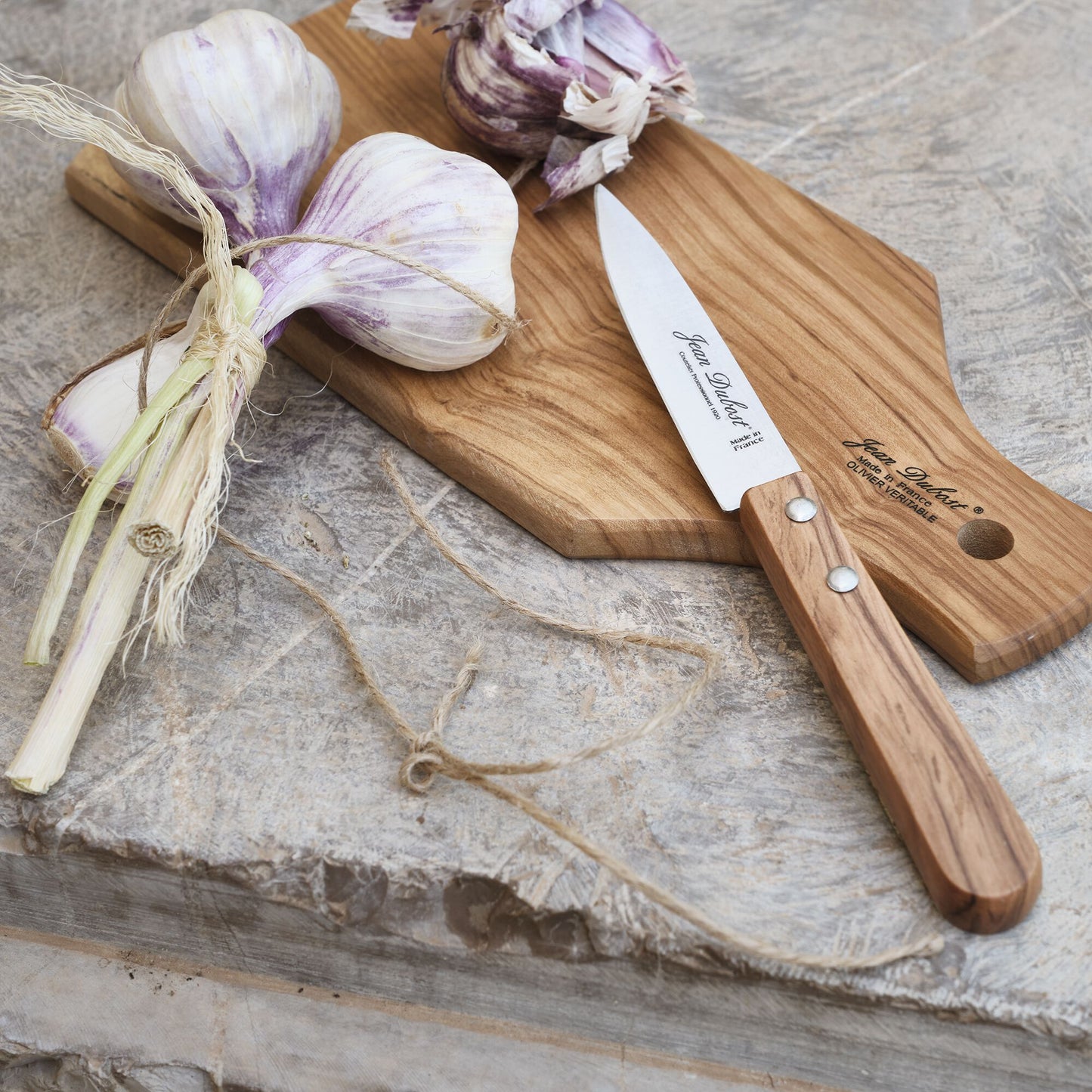 TRADITION - Couteau office en inox et bois d'olivier 18cm - naturel