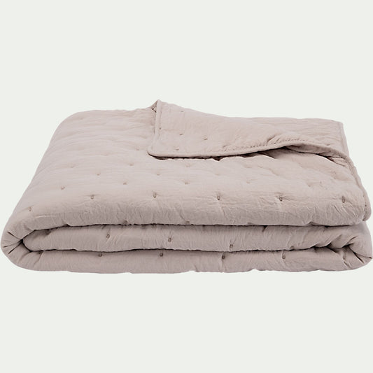BADOUR - Couvre-lit 180x230cm effet capitonné - beige alpilles