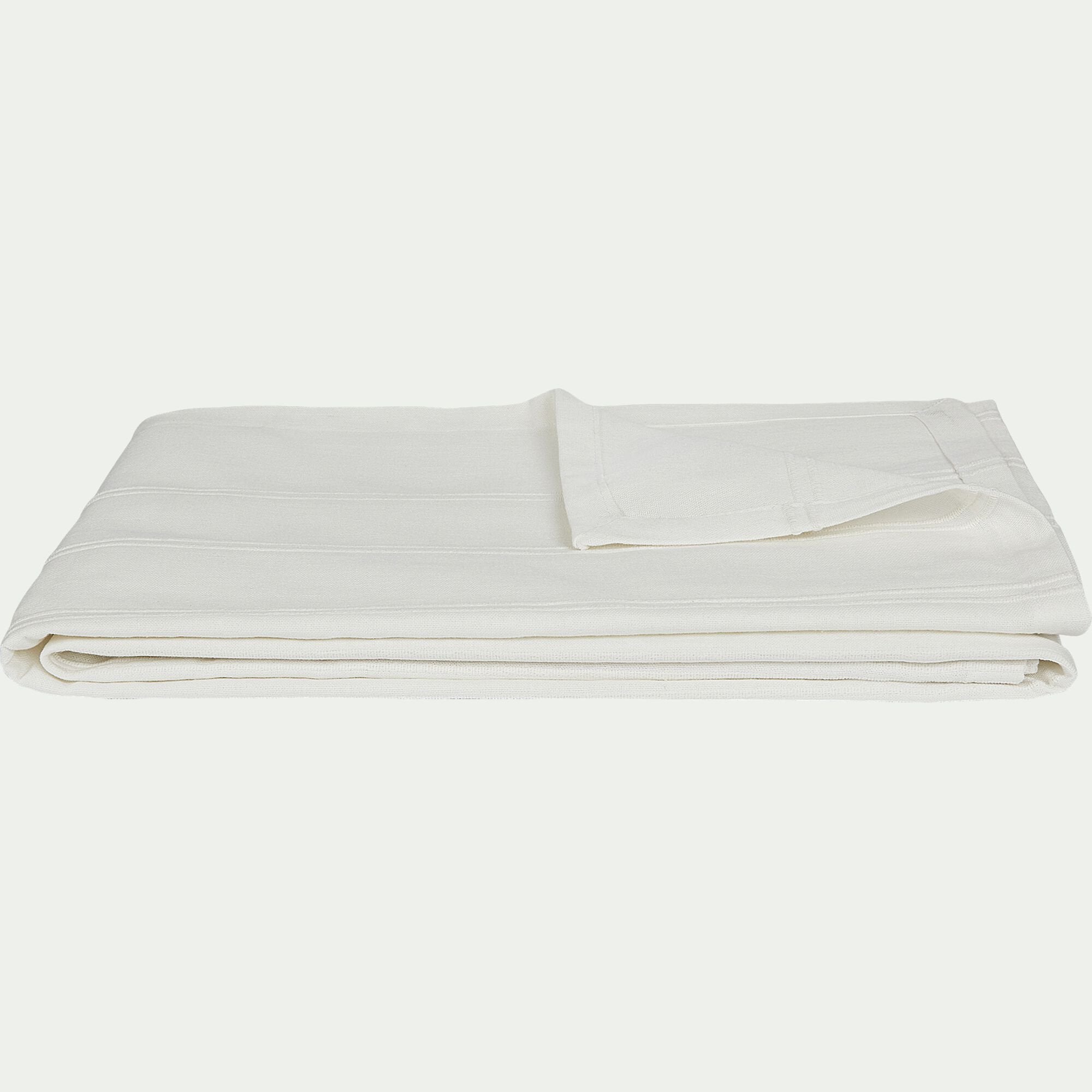 BELCODENE - Couvre-lit tissé en coton 230x250cm - blanc ventoux