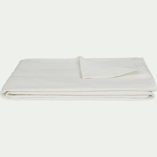 BELCODENE - Couvre-lit tissé en coton 230x250cm - blanc ventoux