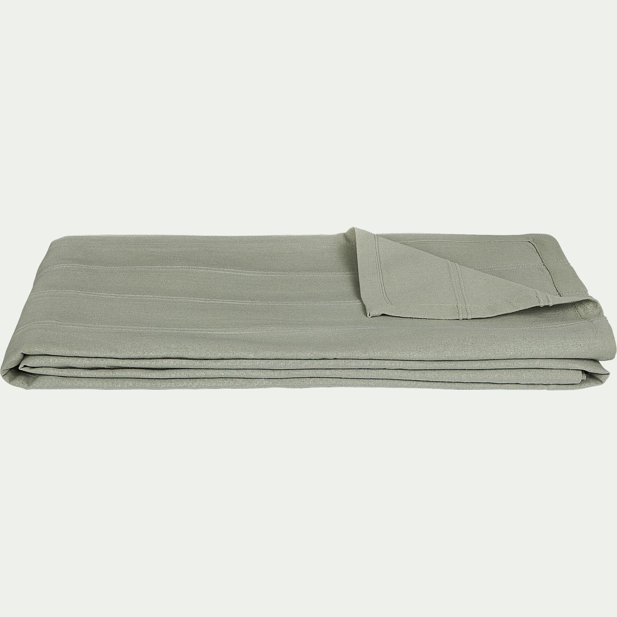 BELCODENE - Couvre-lit tissé en coton 230x250cm - vert olivier