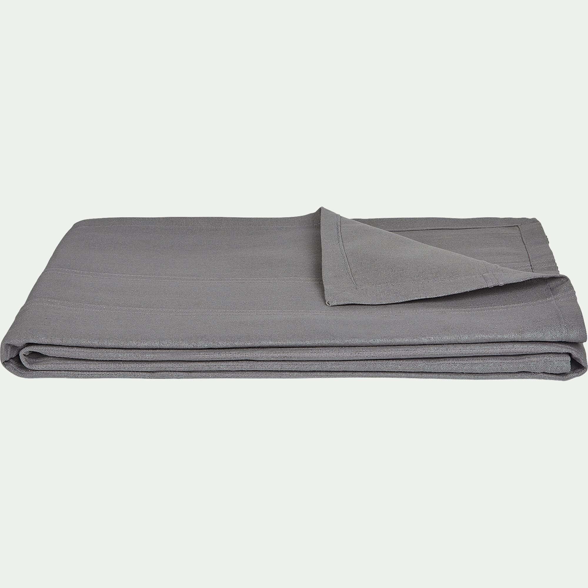 BELCODENE - Couvre-lit tissé en coton 230x250cm - gris borie