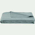 BELCODENE - Couvre-lit tissé en coton 230x250cm - bleu calaluna