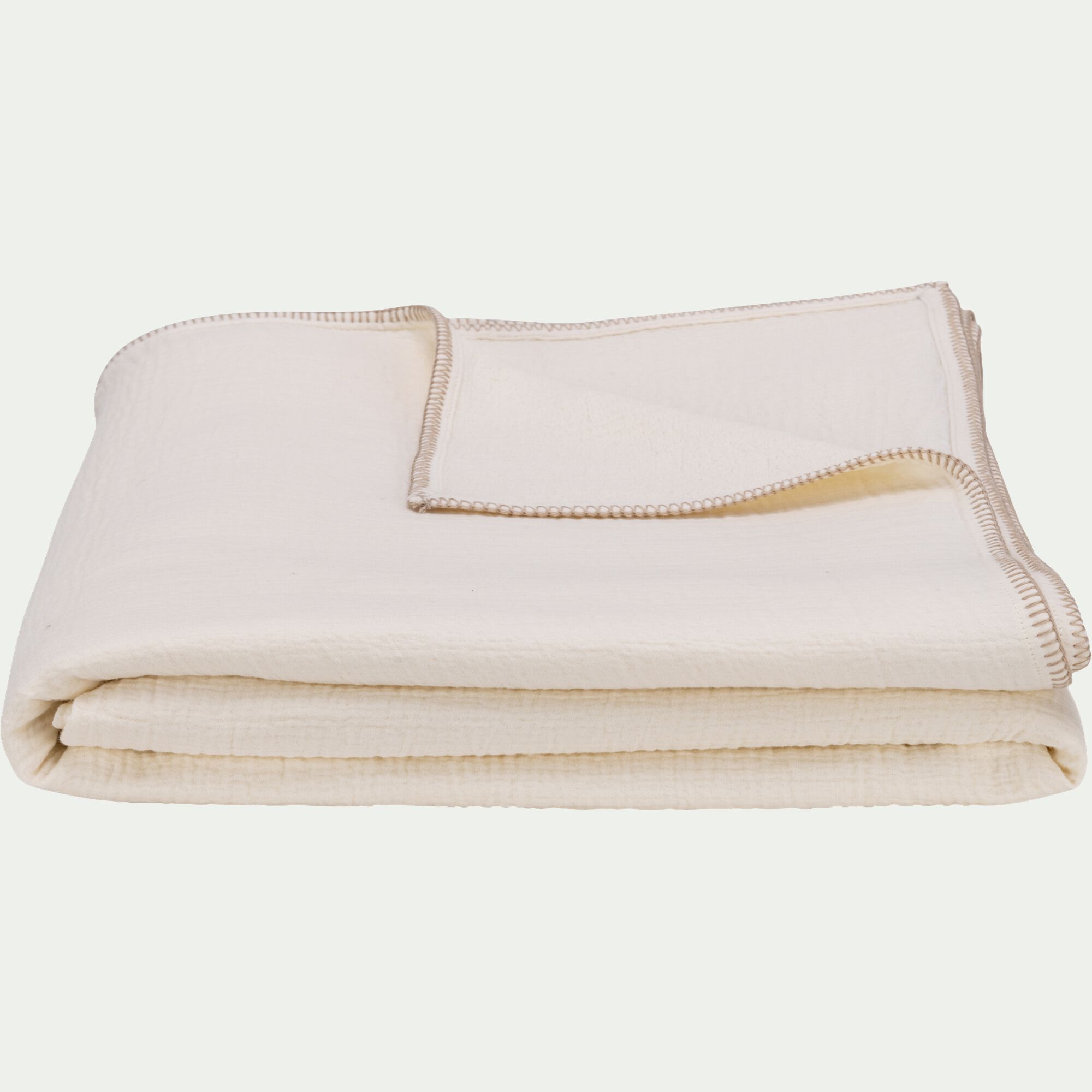KALI - Couvre-lit en triple gaze de coton 230x250cm - blanc ventoux