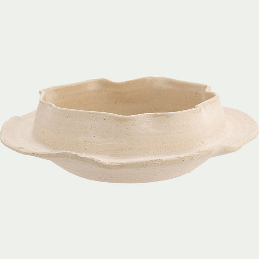 LASSITHI - Objet déco à poser en grès D25xH7,5cm - beige