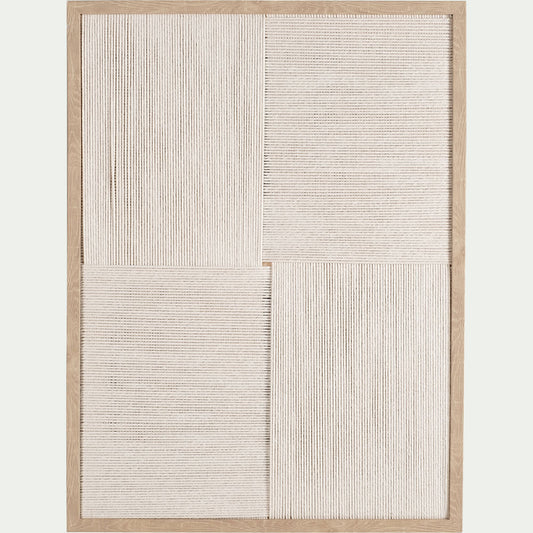 CATTARE - Cadre décoratif en corde tissée 45x60cm - beige