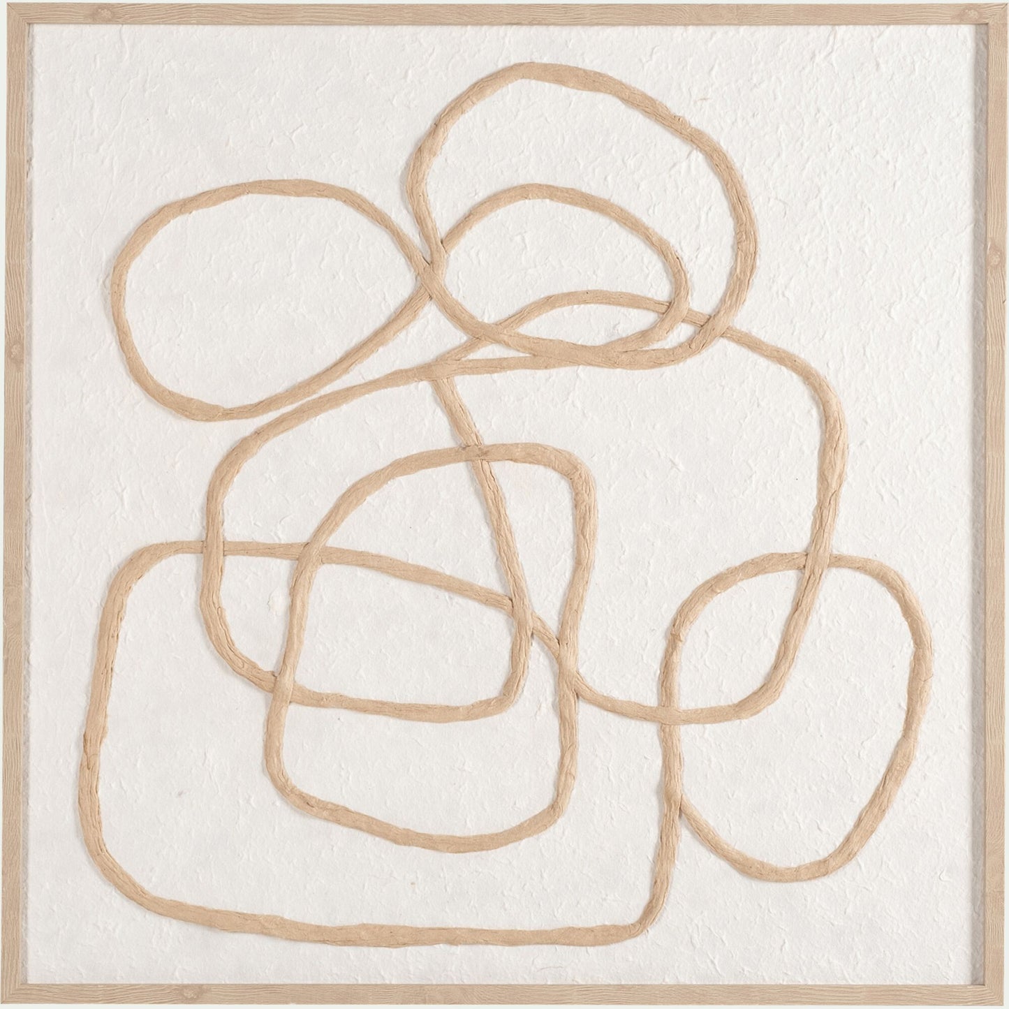 CATTARE - Cadre décoratif en papier travaillé motif contemporain 45x60cm - beige