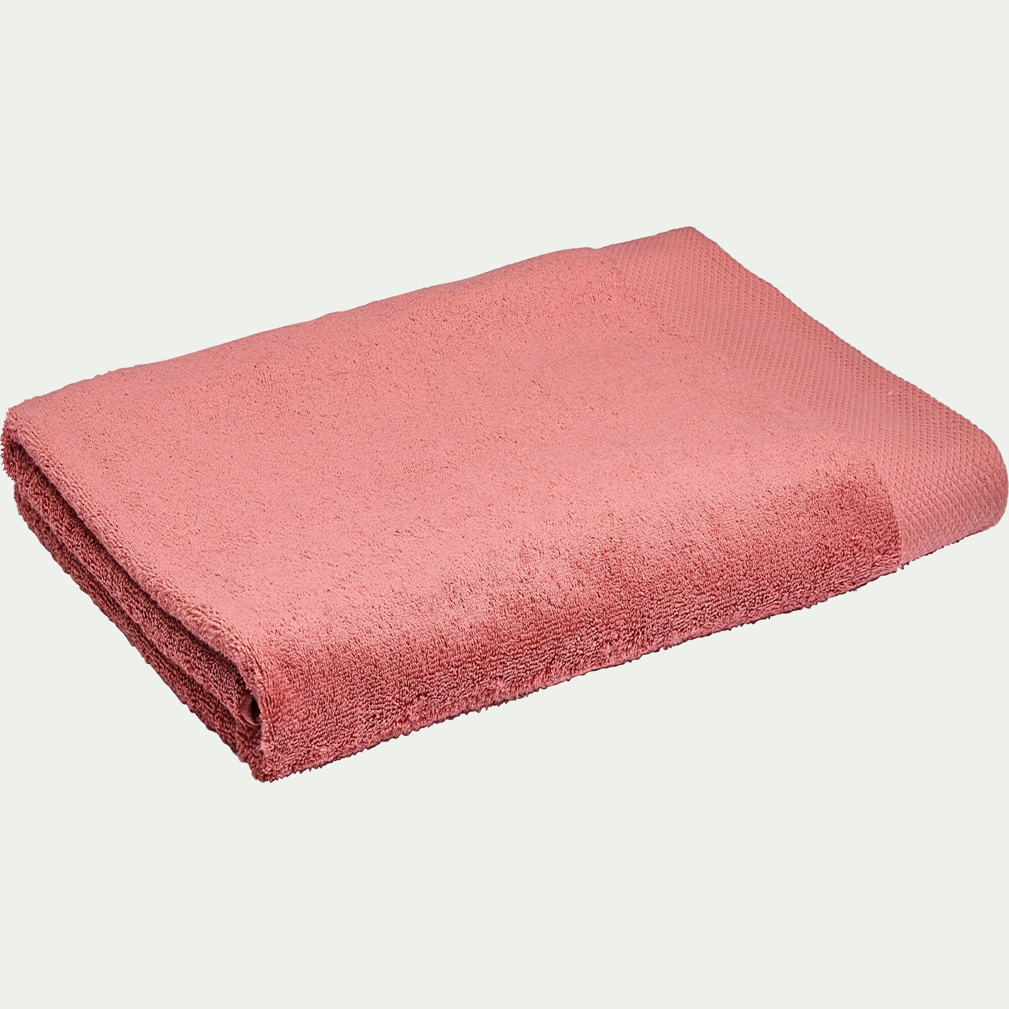 AZUR - Drap de bain en coton peigné - rouge ricin 100x150cm