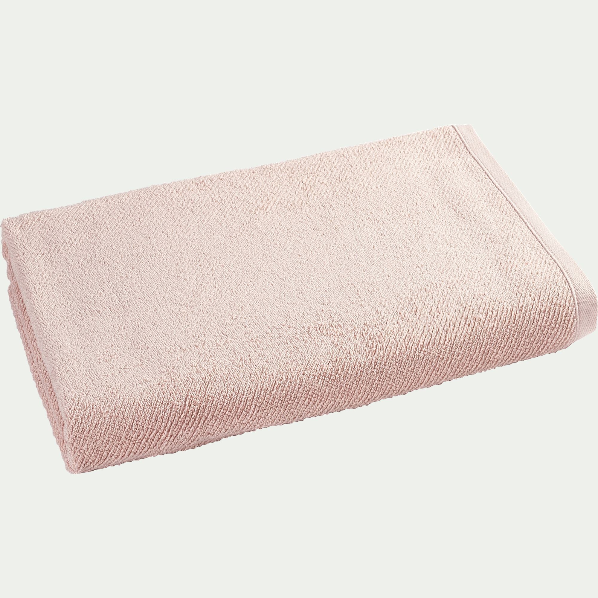 COLINE - Drap de bain en bouclettes de coton bio - rose rosa 90x150cm