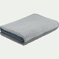 HUGO - Drap de bain bouclette jacquard en coton - bleu 100x150cm