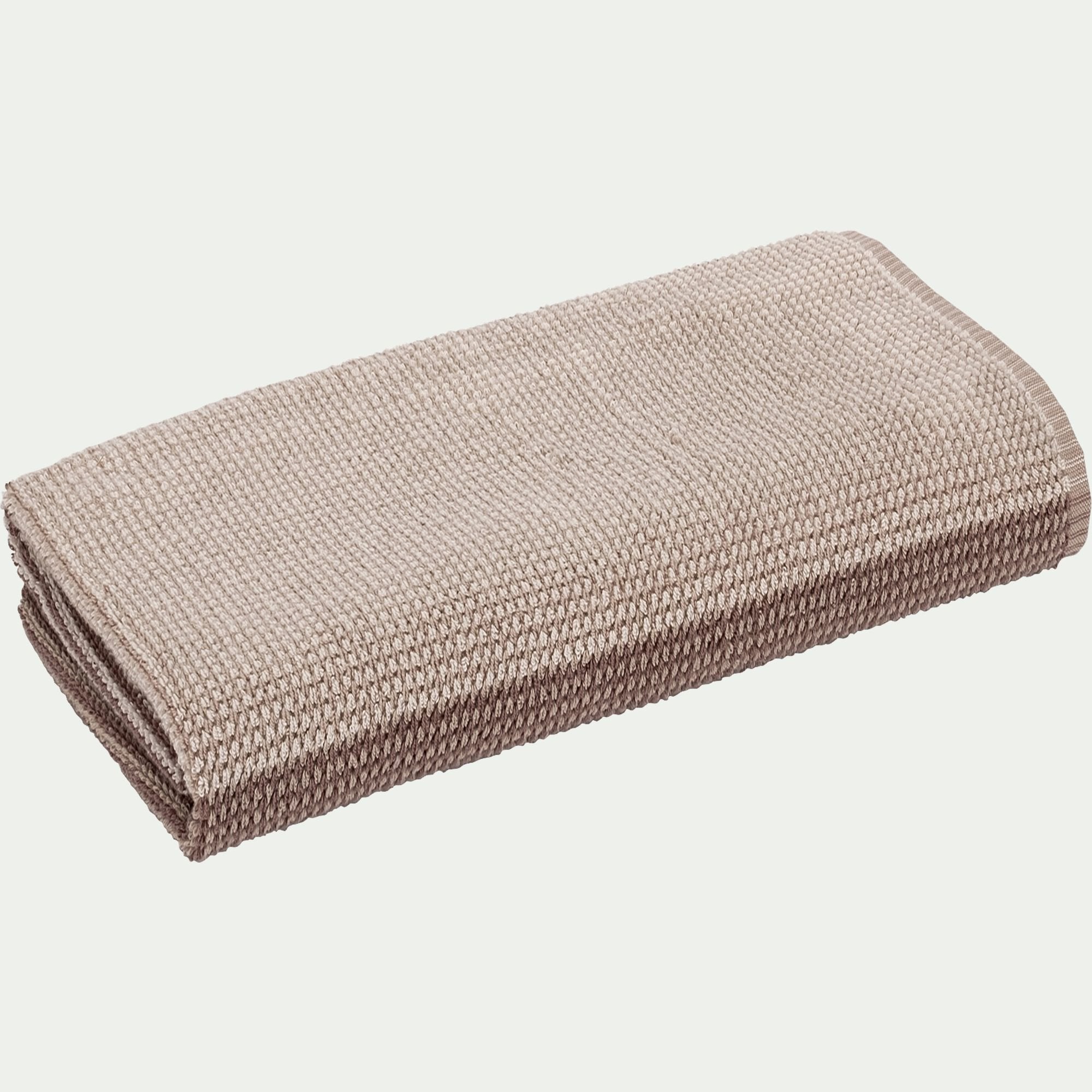 HUGO - Drap de bain bouclette jacquard en coton - beige alpilles 100x150cm