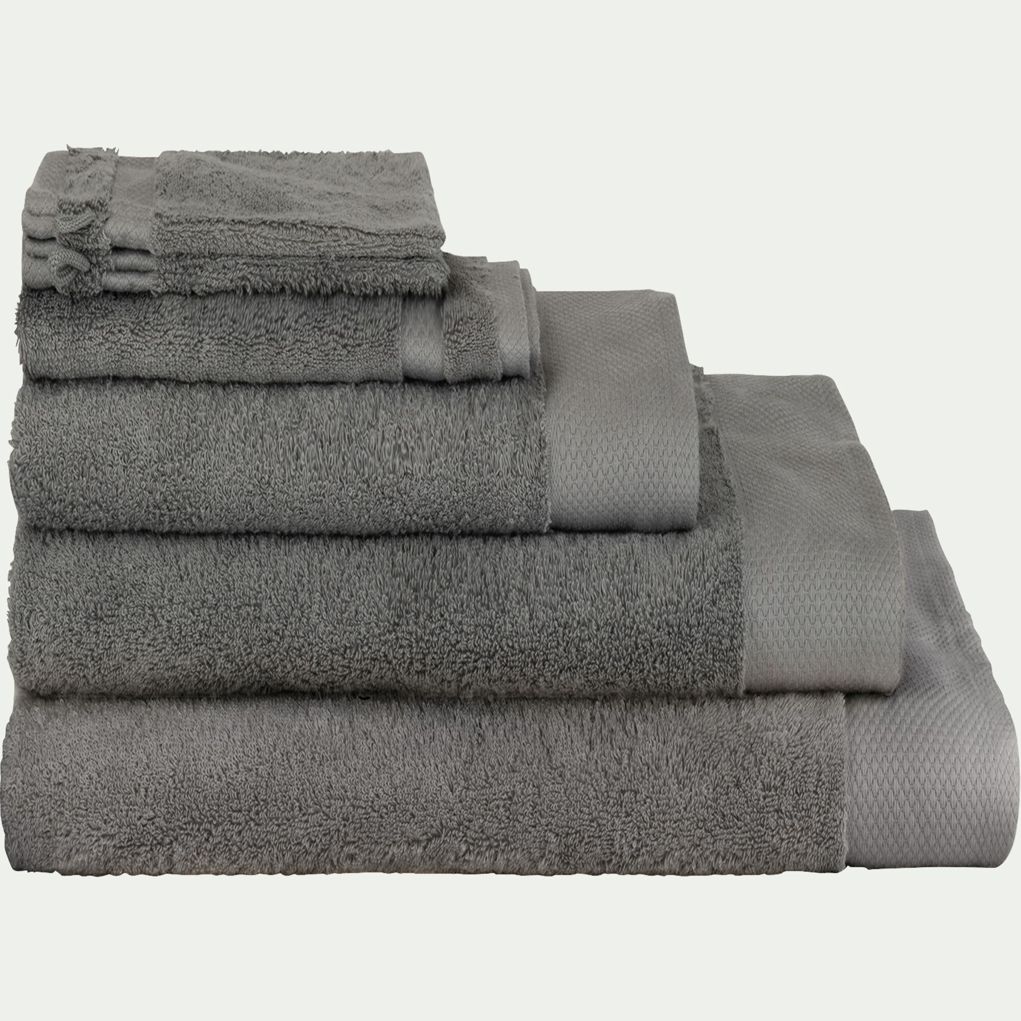AZUR - Linge de toilette en coton peigné- gris restanque