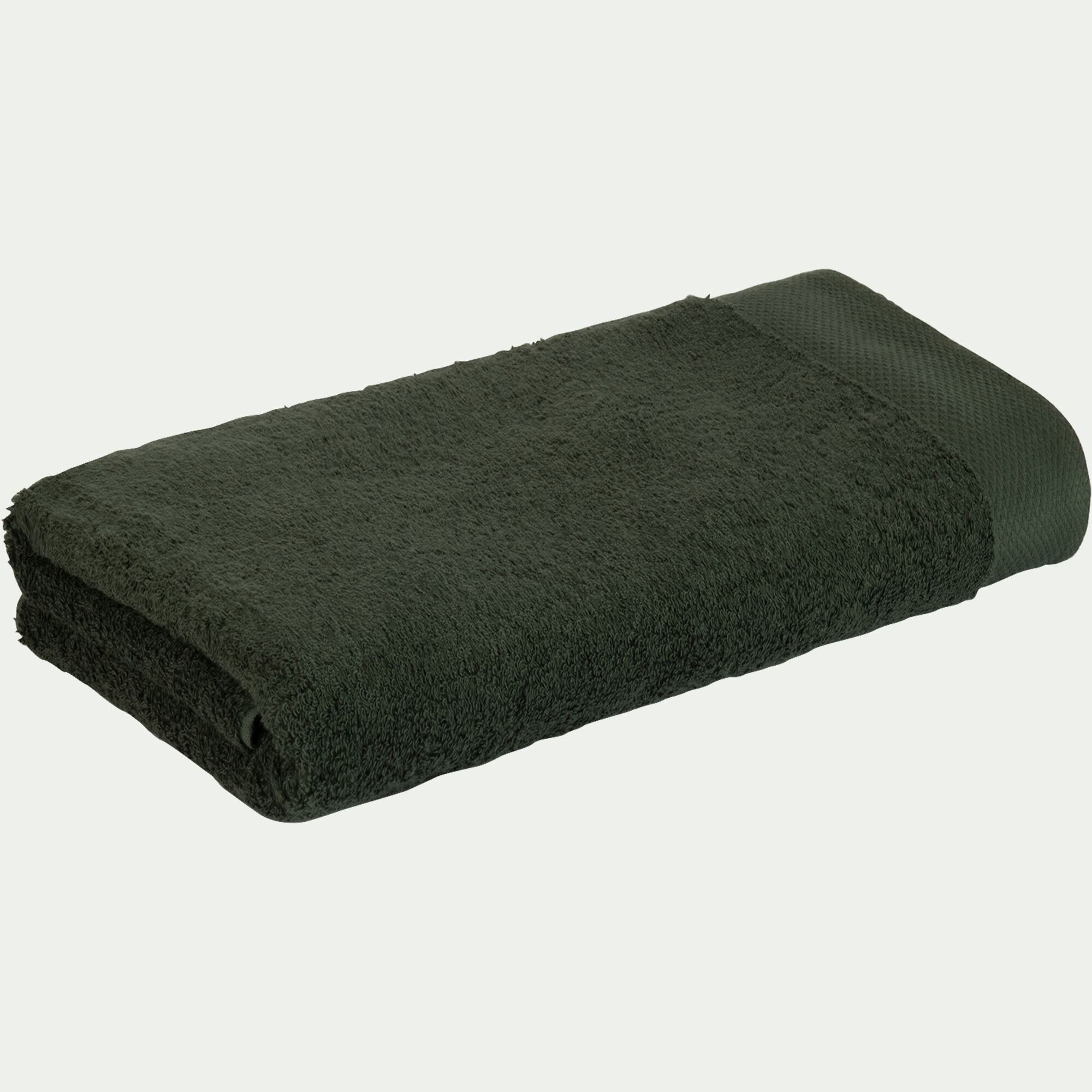 AZUR - Drap de douche en coton peigné - vert cèdre 70x140cm