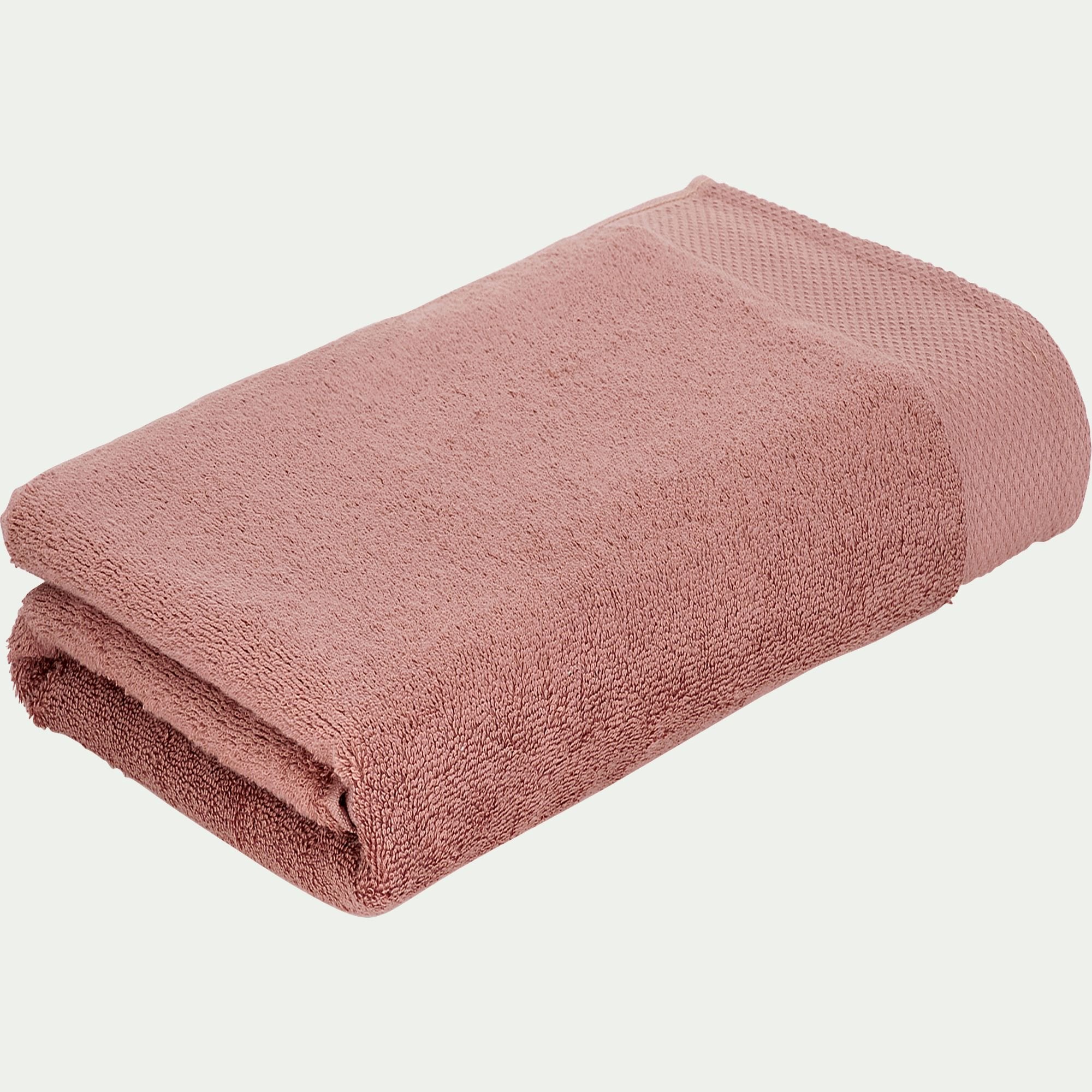 AZUR - Drap de douche en coton peigné - brun rhassoul 70x140cm