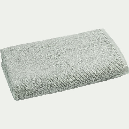 COLINE - Drap de douche en bouclettes de coton bio 70x130cm - vert olivier