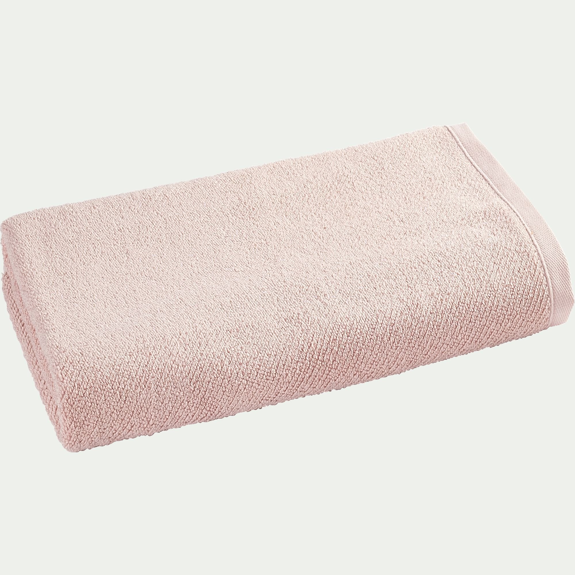 COLINE - Drap de douche en bouclettes de coton bio - rose rosa 70x130cm