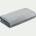 HUGO - Drap de douche bouclette jacquard en coton - bleu 70x140cm