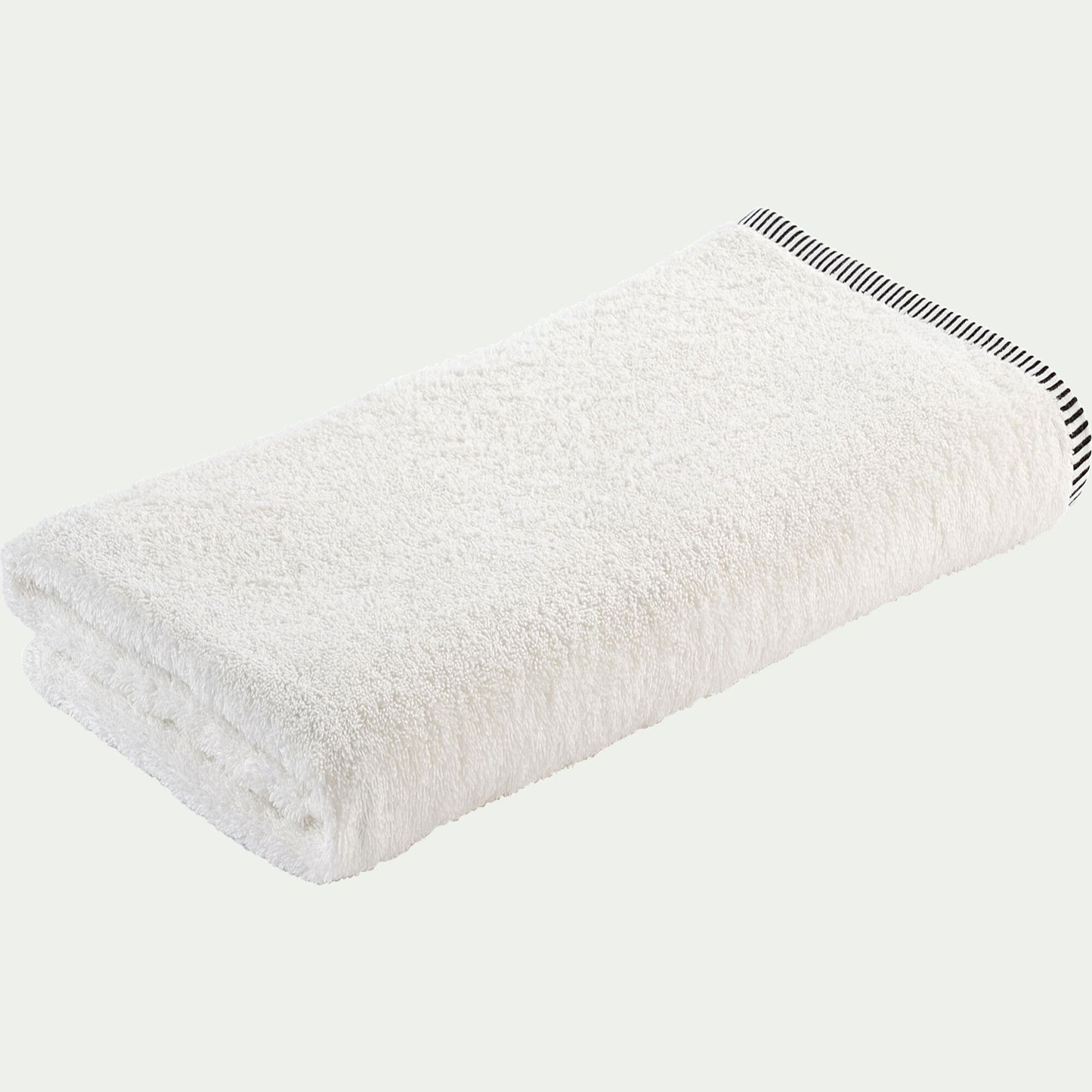 ROMANE - Drap de douche brodé en coton - blanc ventoux 70x140cm