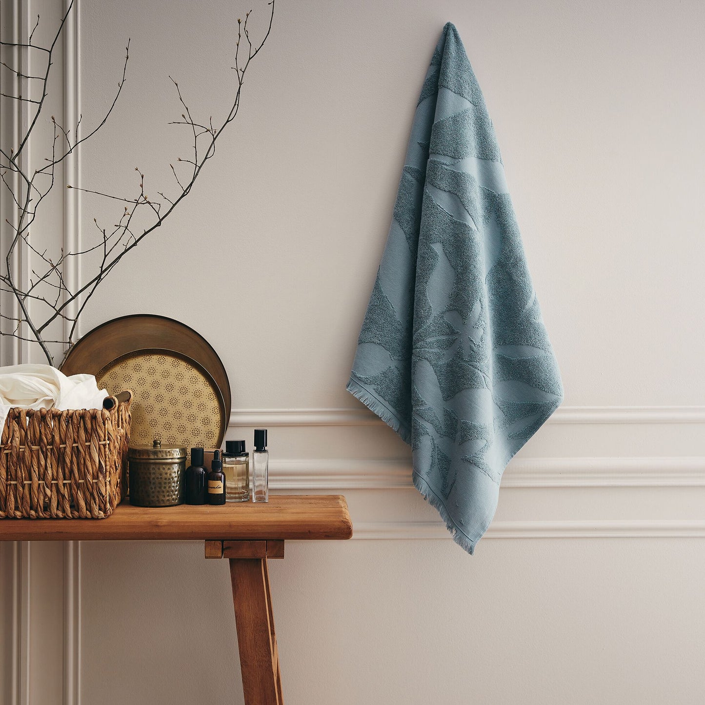 RYAD - Drap de douche en coton - bleu calaluna 70x140cm