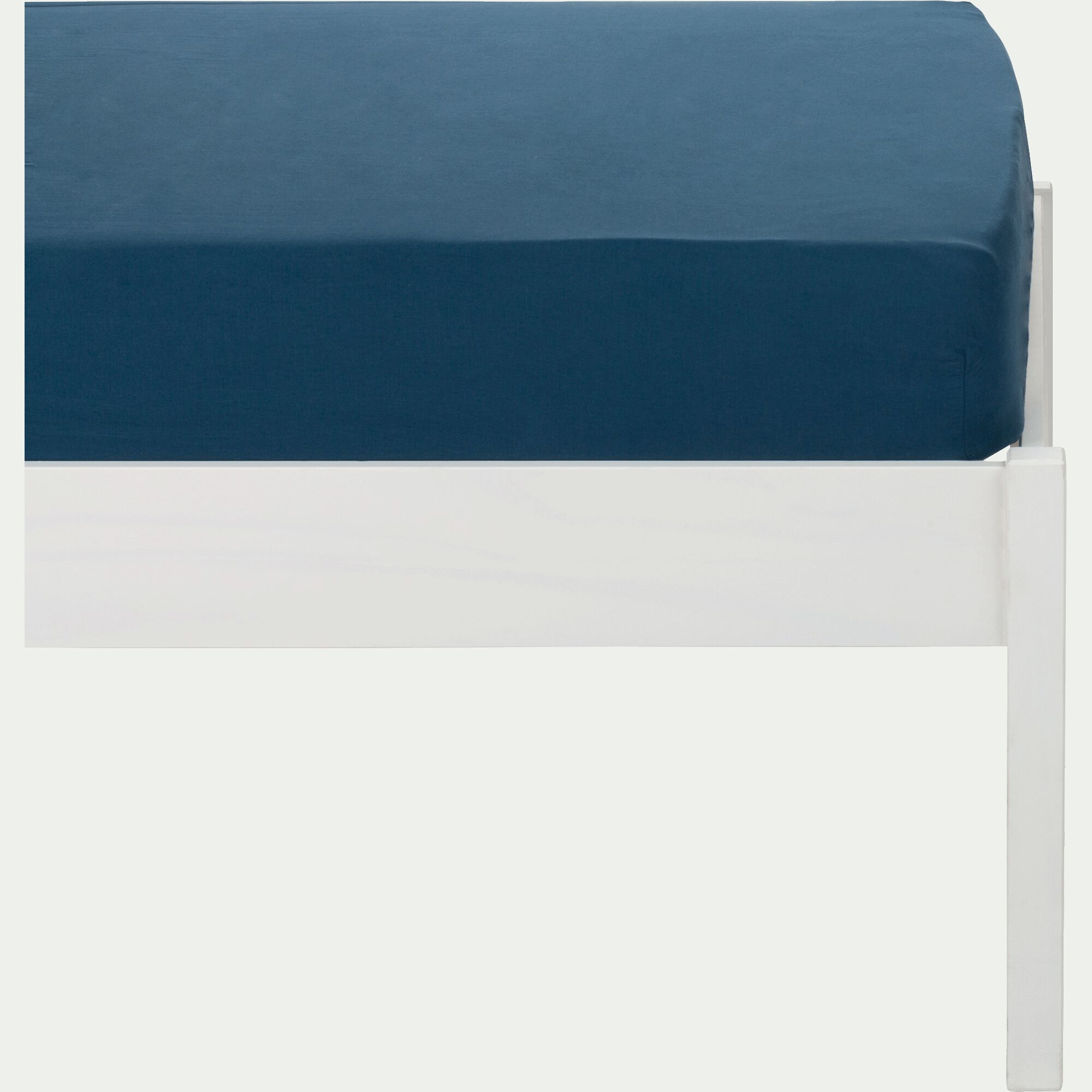 CALANQUES - Drap housse enfant en coton 90x200+B20cm - bleu figuerolles