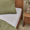 BALETI - Drap housse en double gaze de coton 180x200cm b30cm - blanc