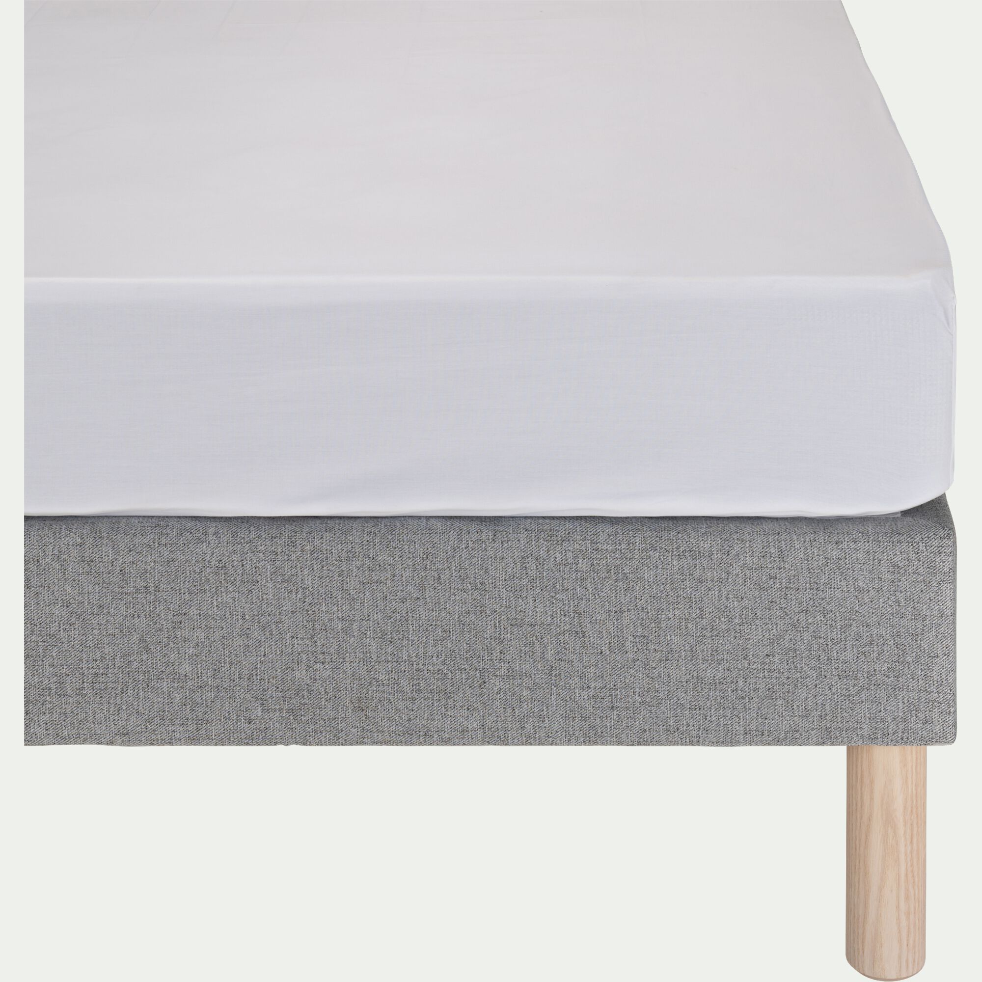 BONSON - Drap housse en percale de coton 160x200cm B30cm - blanc