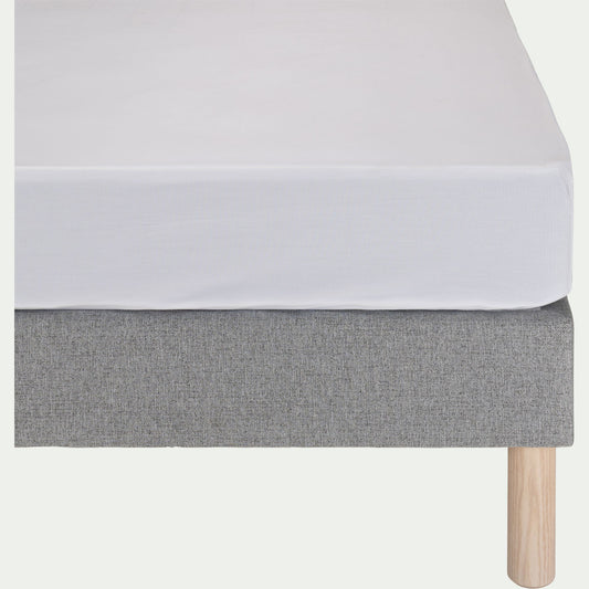 BONSON - Drap housse en percale de coton 160x200cm B30cm - blanc