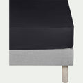 CALANQUES - Drap housse en coton 160x200cm B30cm - gris calabrun
