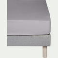CALANQUES - Drap housse en coton 140x200cm B30cm - gris restanque
