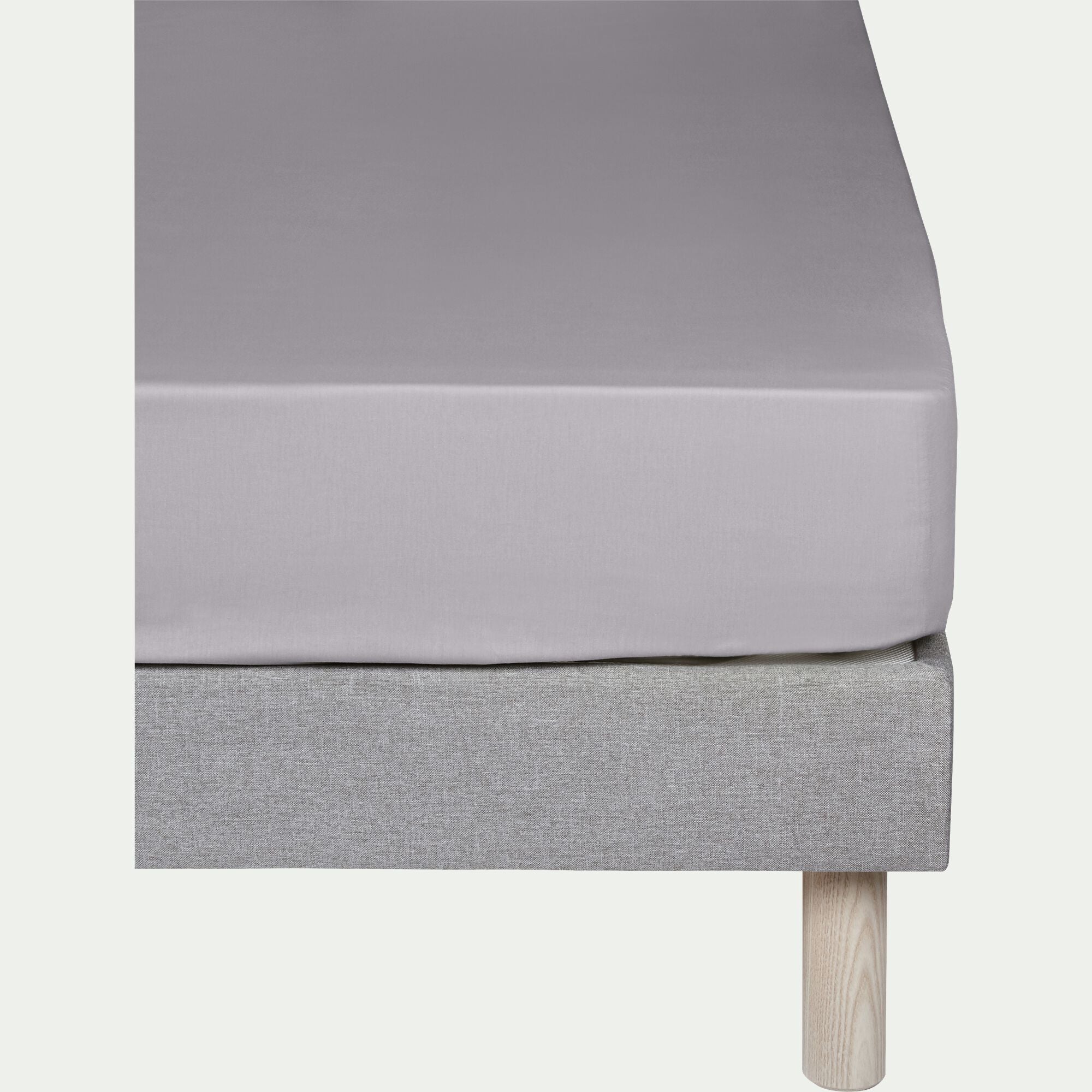 CALANQUES - Drap housse en coton 140x200cm B30cm - gris restanque
