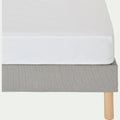CALANQUES - Drap housse en coton 140x200cm B25cm - blanc