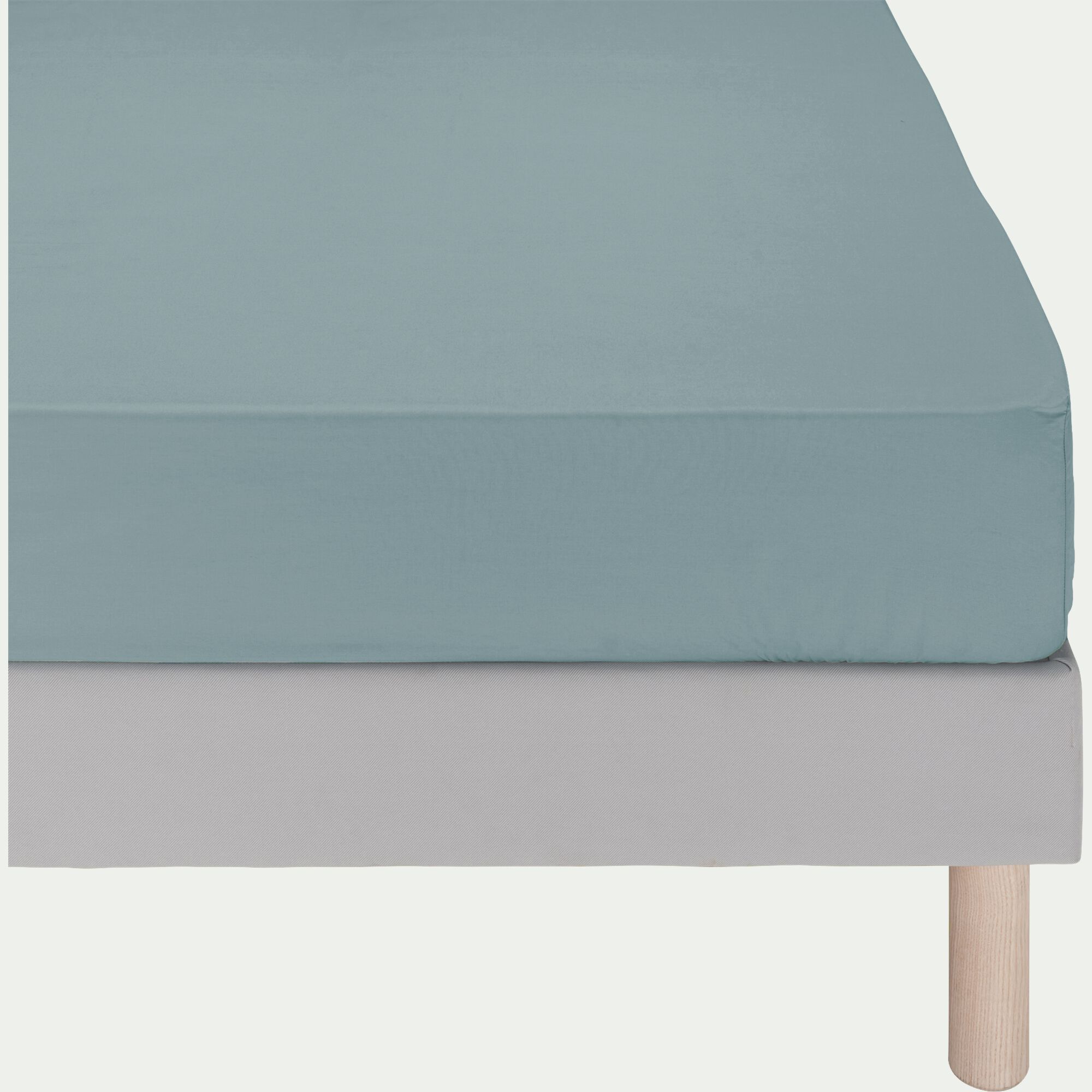 CALANQUES - Drap housse en coton 140x200cm B25cm - bleu calaluna