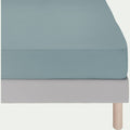 CALANQUES - Drap housse en coton 160x200cm B25cm - bleu calaluna