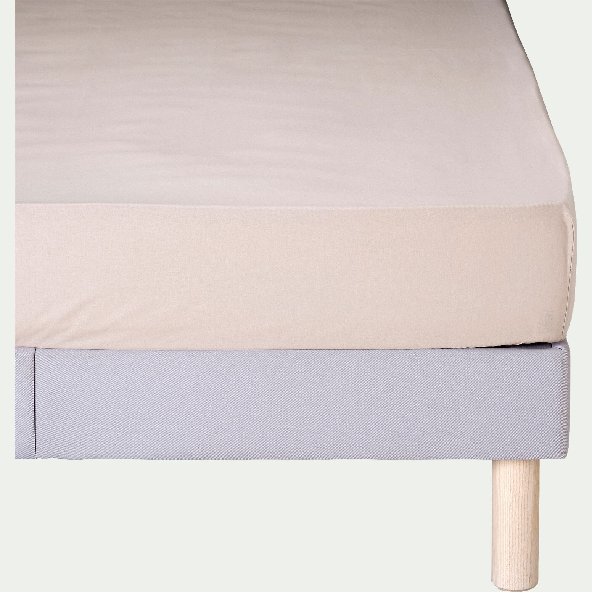 CALANQUES - Drap housse en coton 160x200cm B25cm - beige alpilles