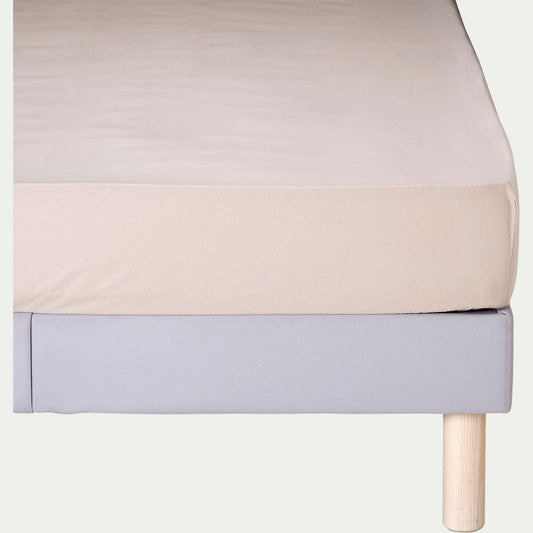 CALANQUES - Drap housse en coton 160x200cm B25cm - beige alpilles
