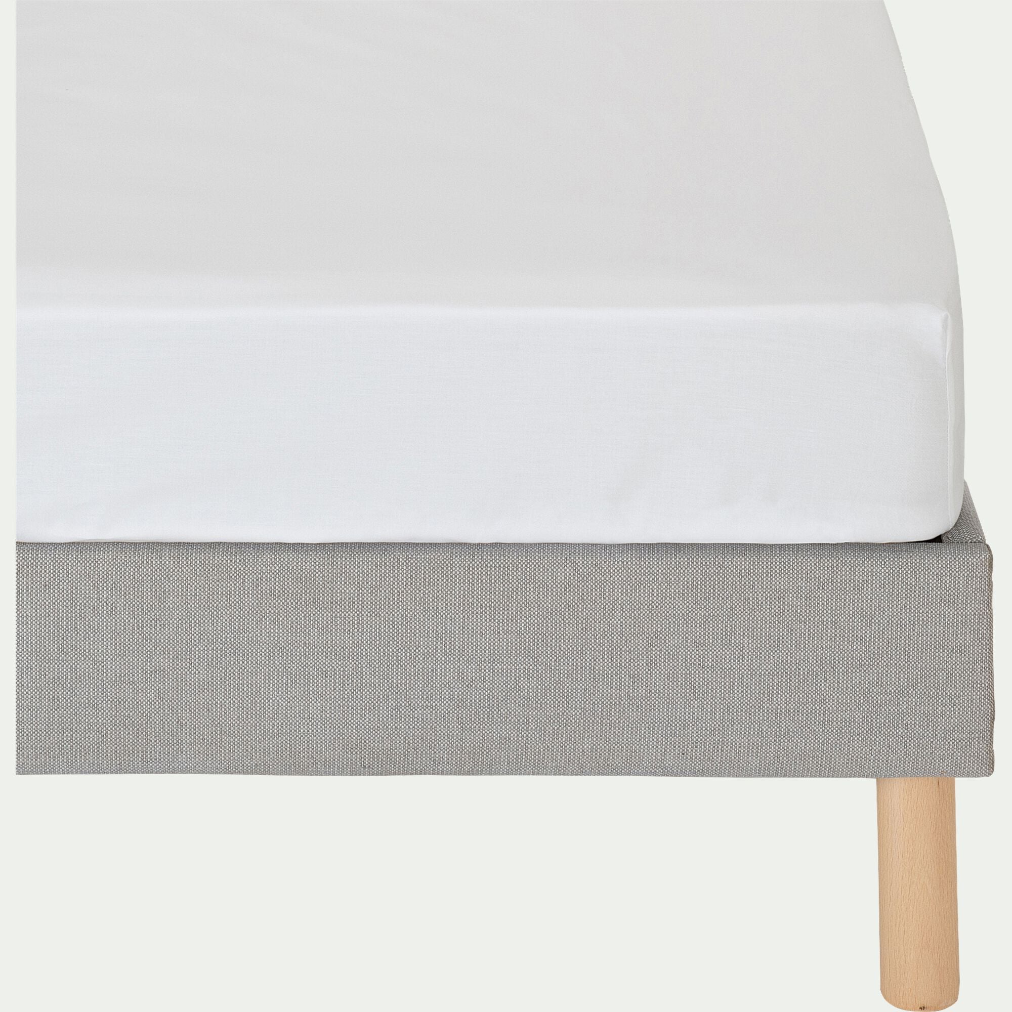 CALANQUES - Drap housse en coton 180x200cm B30cm - blanc