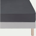 CALANQUES - Drap housse en coton 140x200cm b30cm - gris ardoise