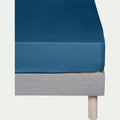 CALANQUES - Drap housse en coton 120x200cm B25cm - bleu figuerolles