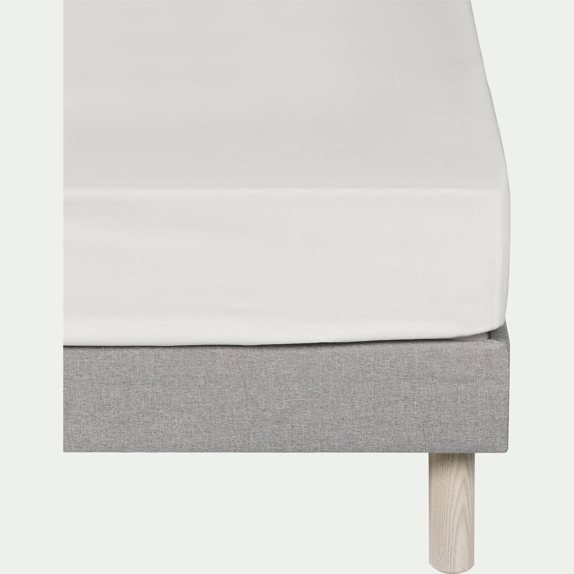 CALANQUES - Drap housse en coton 180x200cm B30cm - blanc ventoux