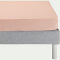 FLORE - Drap housse en percale de coton 140x200cm B30cm - rose salina