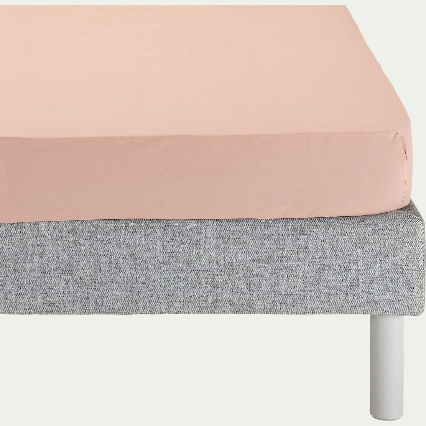 FLORE - Drap housse en percale de coton 140x200cm B30cm - rose salina