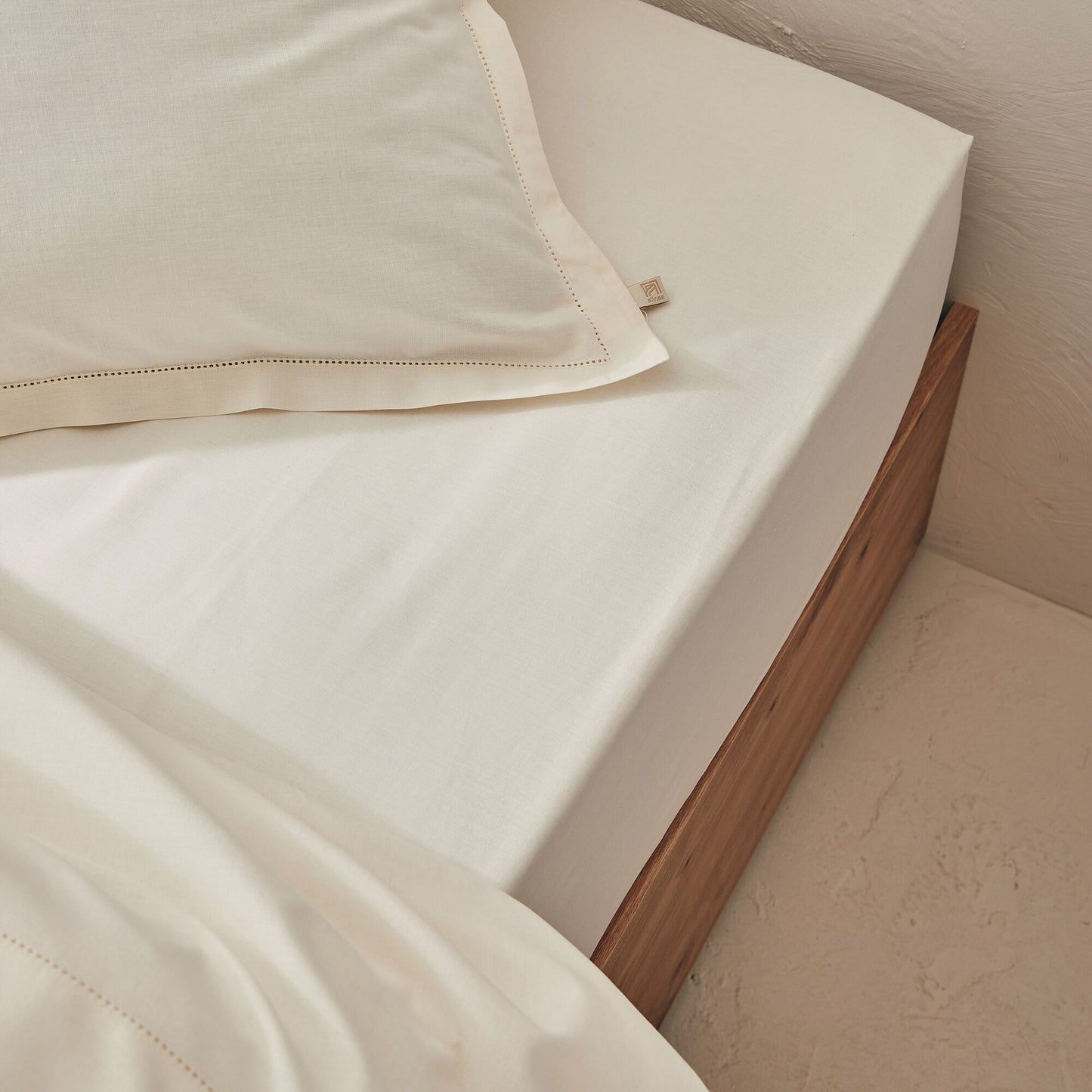 ORGANICA - Drap housse en coton bio 160x200cm b30cm - blanc ventoux